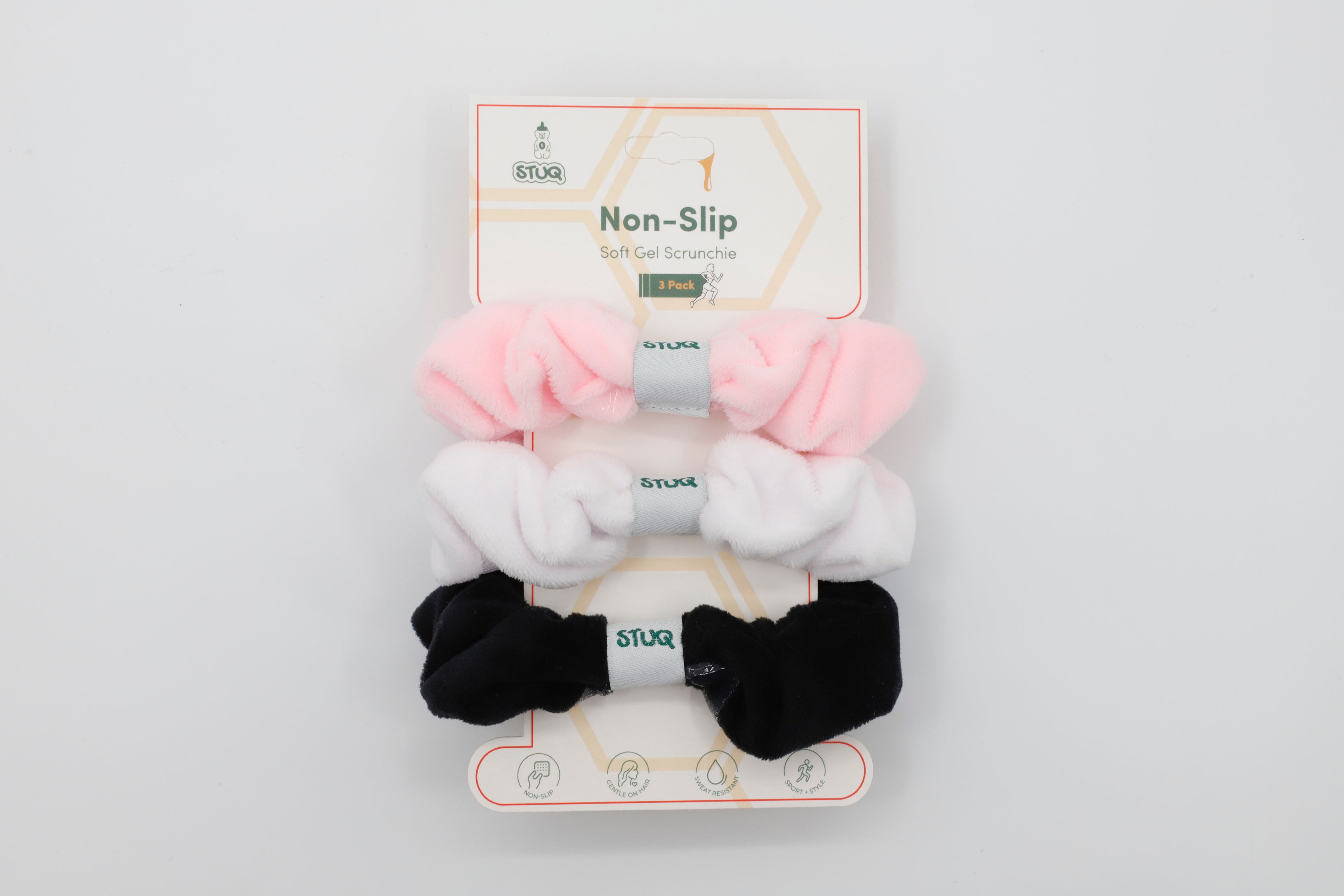 Non-Slip Grip Scrunchies – 3-Pack