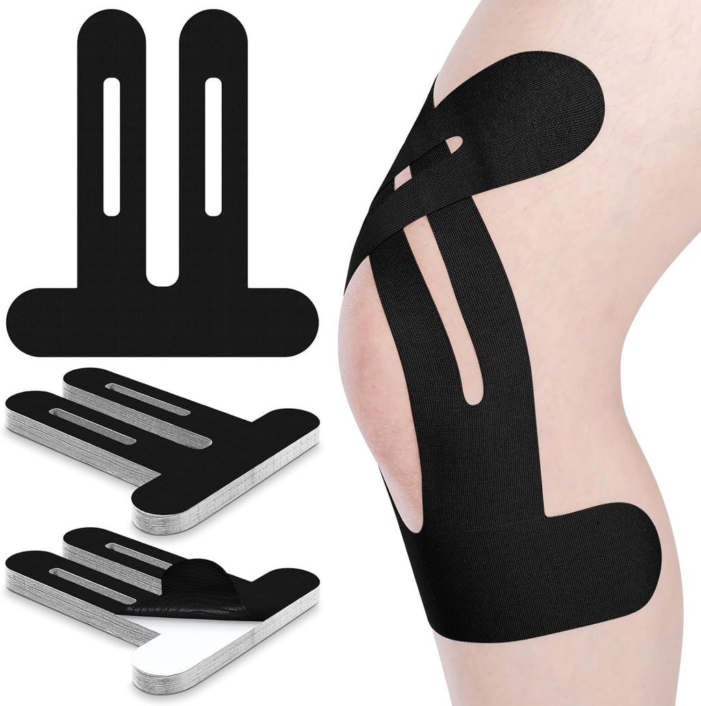 Pre-Cut Kinesiology Tape for Knees, Breathable Hypoallergenic Latex-Free