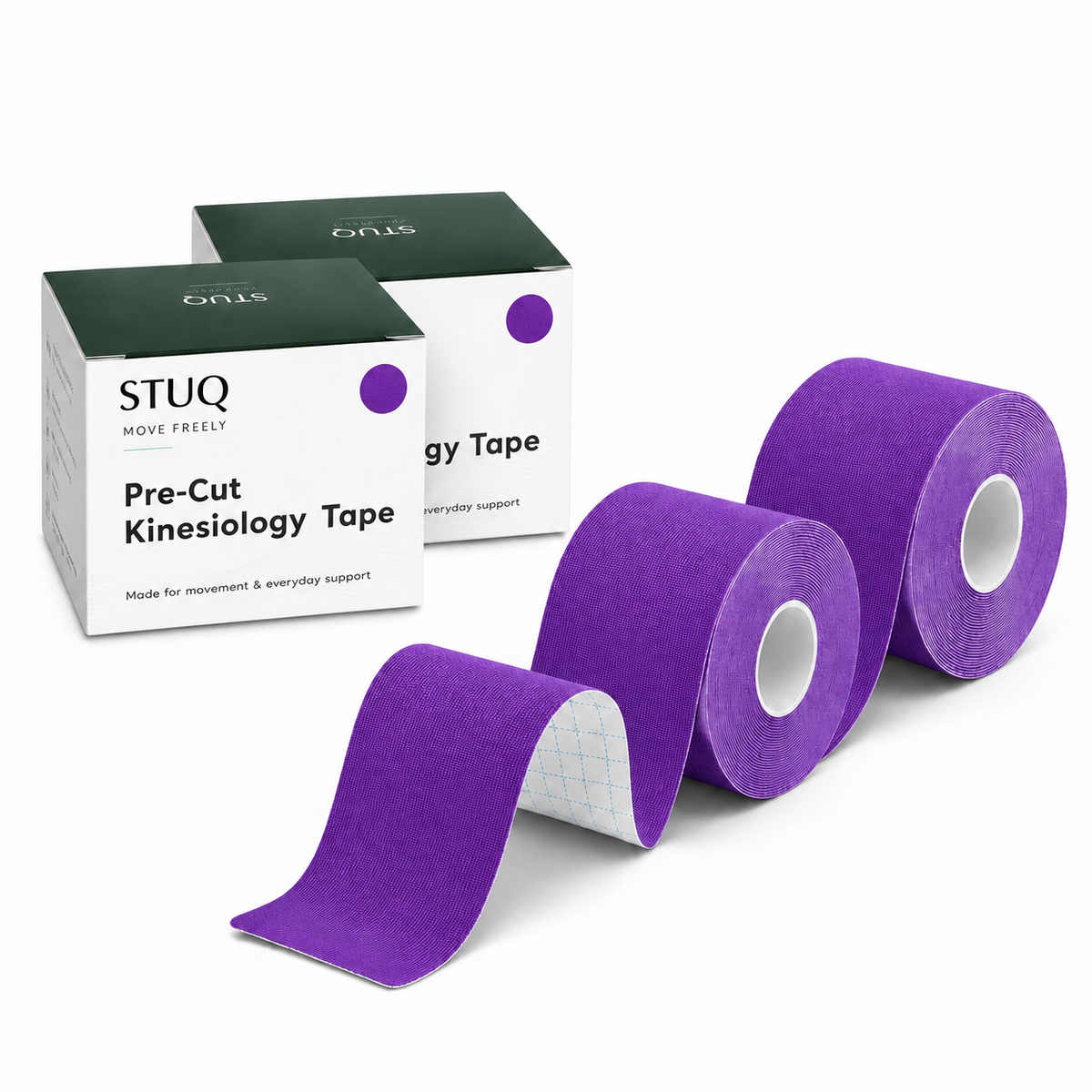 Purple STUQ kinesiology tape two-pack