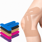 Pre-Cut Kinesiology Tape for Knees, Breathable Hypoallergenic Latex-Free