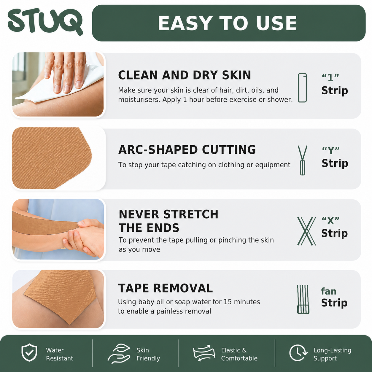Kinesiology Tape, Pre-Cut Strips
